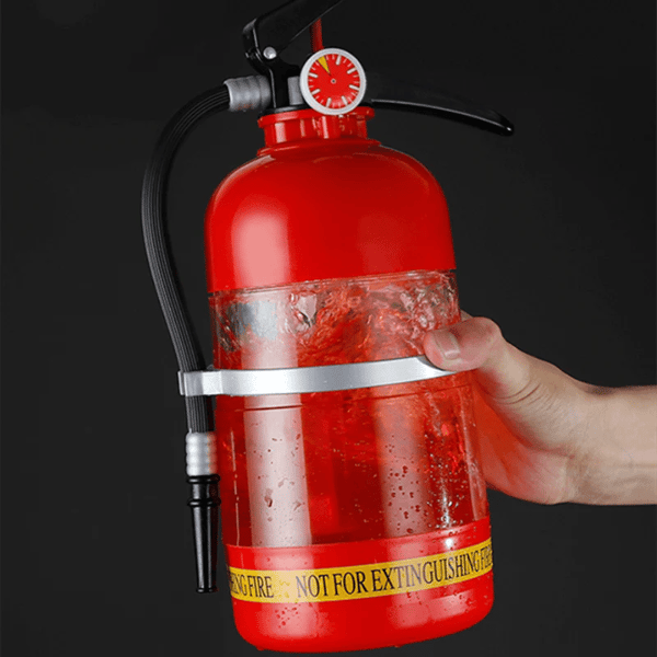 🧯 Feuerlöscher-Bierspender 2L ✨ Einzigartiges Design, Lebensmittelechtes Acryl, Handdruck-System, Ideal für Party & Bar