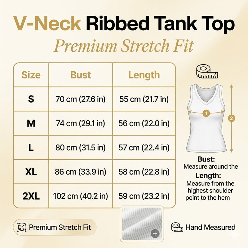 🔥 50% RABATT 💥 V-Ausschnitt Rippen-Top – figurbetont, stretchy & atmungsaktiv ✨ in 7 Farben (S–2XL) – dein perfektes Basic