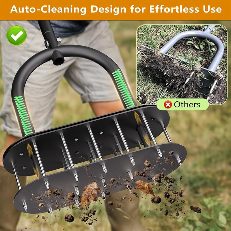 🌱50% RABATT! ✨ Manueller Rasenbelüfter aus Karbonstahl mit verstellbarem Griff