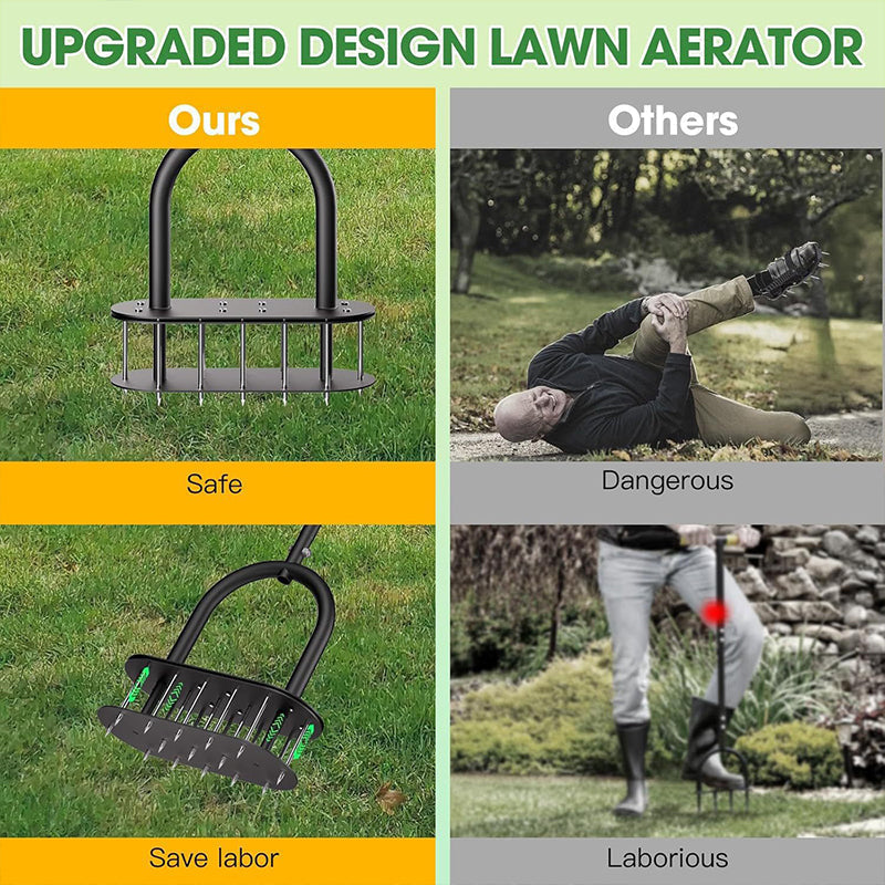 🌱50% RABATT! ✨ Manueller Rasenbelüfter aus Karbonstahl mit verstellbarem Griff