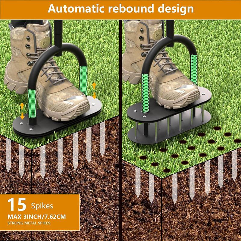 🌱50% RABATT! ✨ Manueller Rasenbelüfter aus Karbonstahl mit verstellbarem Griff