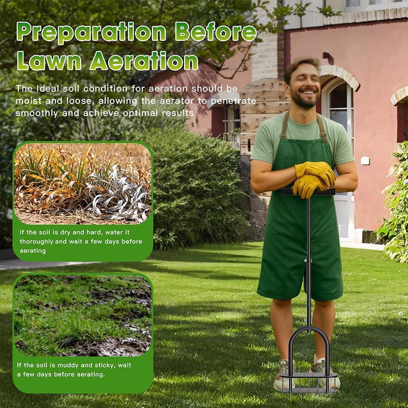 🌱50% RABATT! ✨ Manueller Rasenbelüfter aus Karbonstahl mit verstellbarem Griff