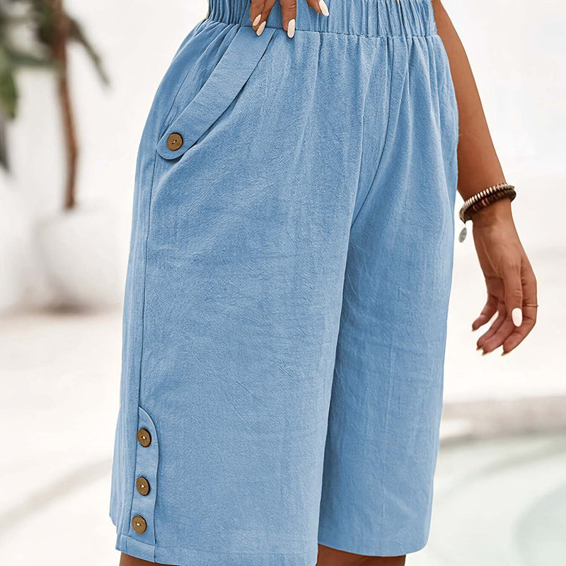 🌞 Sommerneuheiten – Jetzt bis zu 50% sparen! 💰Damen 5/8-Caprihose mit Gummibund – bequem, atmungsaktiv & vielseitig