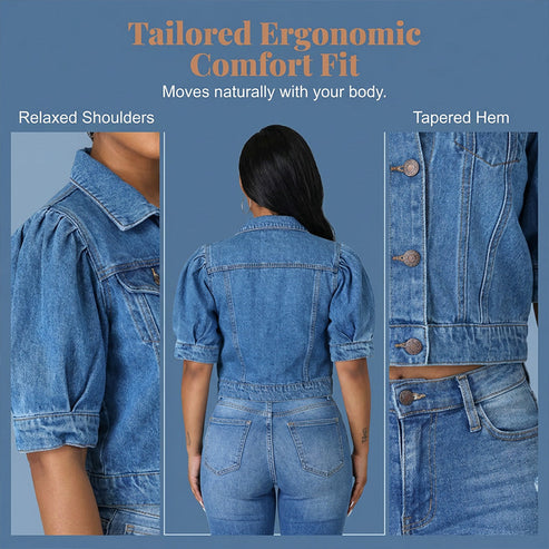 🌞🔥 SOMMER 2026 NEUHEIT: 48% 💥 Damen Jeansjacke mit kurzen Puffärmeln – lässig, modern & vielseitig kombinierbar 👗✨