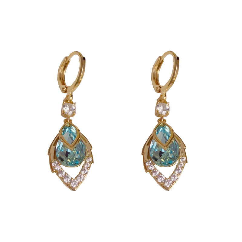 💎💧 Himmelblaue Tropfen-Creolen mit Drop-Effekt – elegante Hänger für Damen – Leichte, funkelnde Ohrringe für den täglichen Chic oder besondere Anlässe ✨
