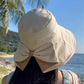 👒 Damen-Sonnenhut mit breiter Krempe und Schleife – faltbarer UV-Schutzhut, ideal für Strand und Urlaub 🎀