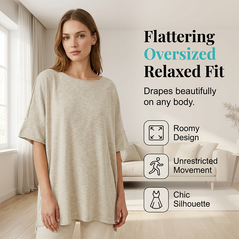 👕 50% RABATT! 🌺 Lockeres Damen-Oberteil mit U-Boot-Ausschnitt – Einfarbig, leicht & perfekt für Sommer & Alltag – Bequem & vielseitig für warme Tage oder entspannte Stunden zu Hause ✨