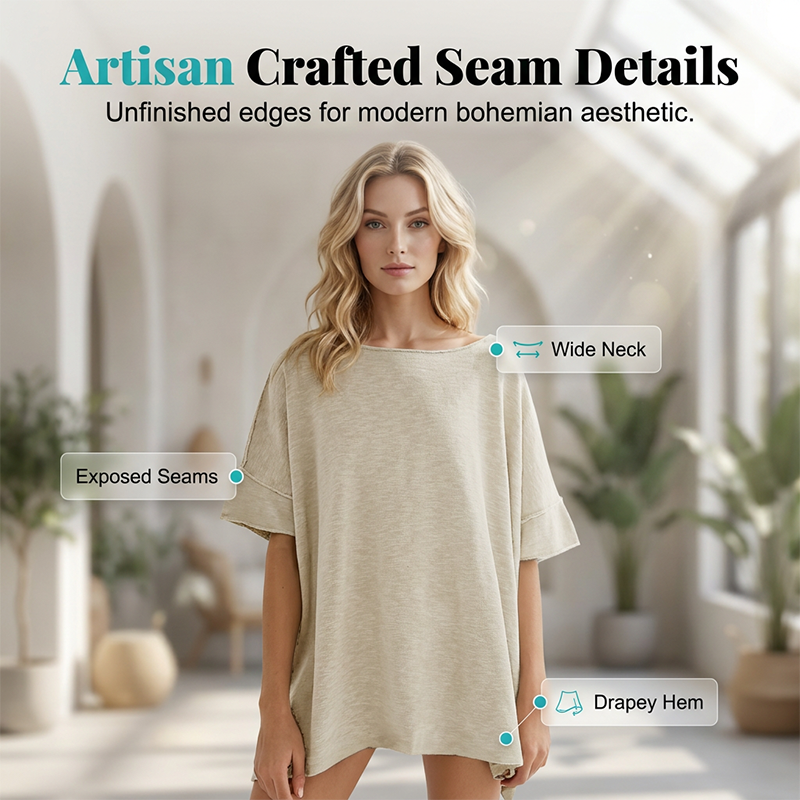 👕 50% RABATT! 🌺 Lockeres Damen-Oberteil mit U-Boot-Ausschnitt – Einfarbig, leicht & perfekt für Sommer & Alltag – Bequem & vielseitig für warme Tage oder entspannte Stunden zu Hause ✨