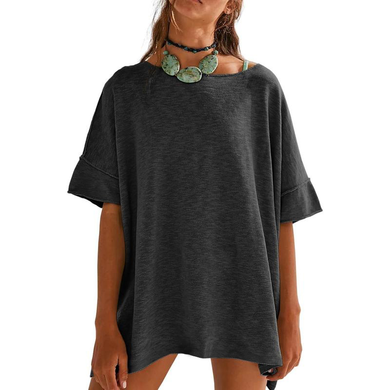 👕 50% RABATT! 🌺 Lockeres Damen-Oberteil mit U-Boot-Ausschnitt – Einfarbig, leicht & perfekt für Sommer & Alltag – Bequem & vielseitig für warme Tage oder entspannte Stunden zu Hause ✨