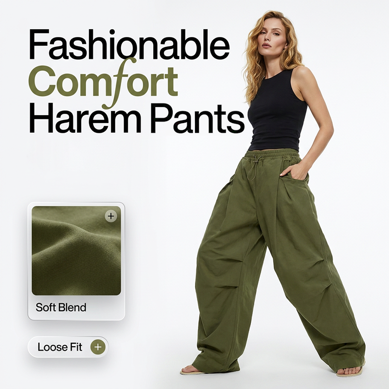 👖 Weite Plissee-Lantern-Hose für Damen – Bequeme Jogpants mit elastischem Bund & modischem Balloon-Schnitt!