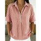 🎁Neuwaren 50% Rabatt💥Damen Kurzarmshirt – Gestreift & Lässig 🌿 Für Alltag & Freizeit
