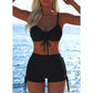 📢📢Letzter Tag 50% Rabatt!! ⏰👙Damen Bikini Set – Kordel-Top & Boyshorts, Verschiedene Designs🩱 Für Strand & Pool