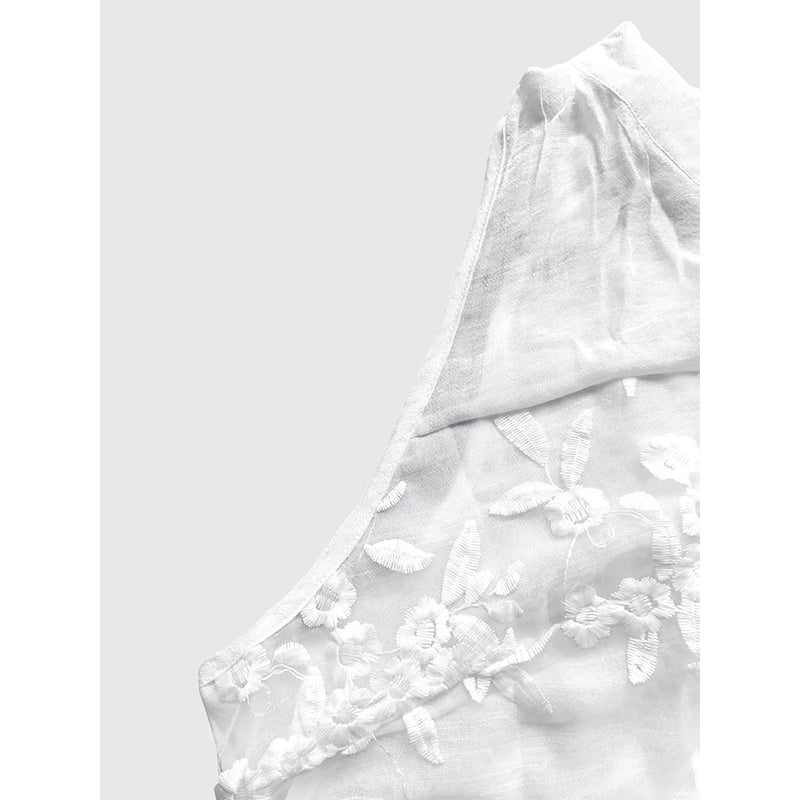 👚 🌸 Ärmelloses Damenoberteil mit Blumenstickerei & Spitze – Luftig, feminin & vielseitig kombinierbar für Sommer✨