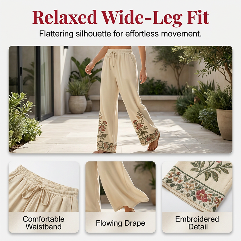 👚 JETZT 47 % RABATT! ⏳ Set aus langärmeliger Damenbluse und Hose mit weitem Bein – fließend, elegant und leicht – perfekt für die Arbeit, einen Brunch oder auf Reisen – schickes 2-teiliges Outfit 🌸