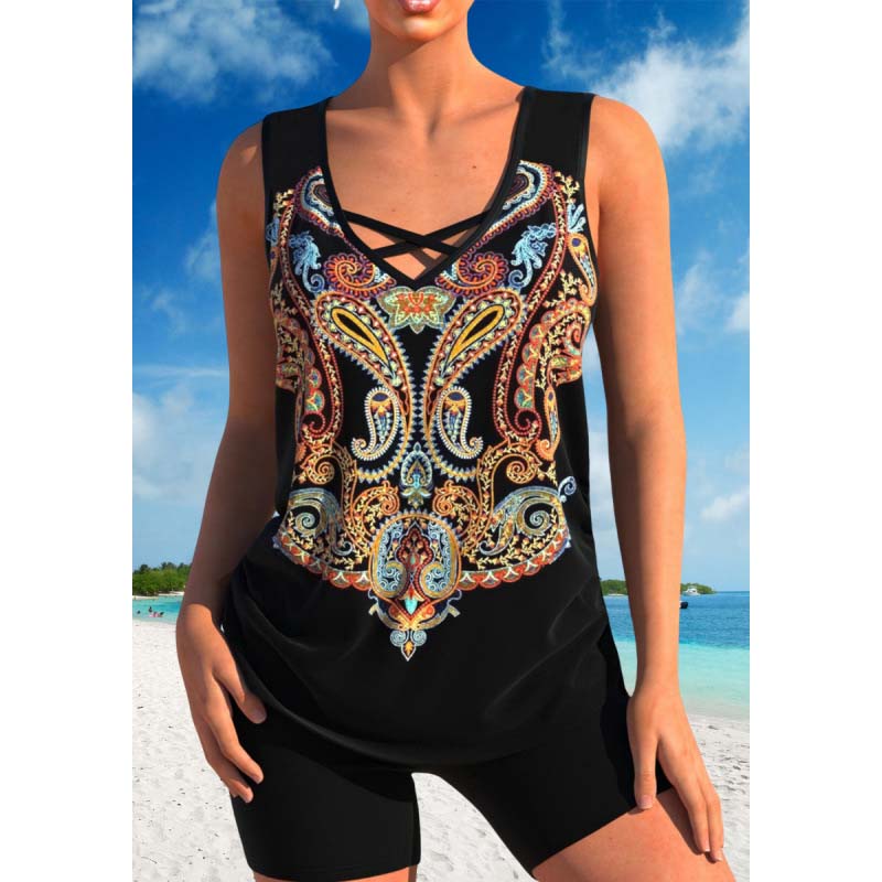 🩱 LIMITIERTES ANGEBOT 50% RABATT! ✨ Sportlicher Damen Bikini – Criss-Cross, Boyshorts, Inklusive Größen 🌊