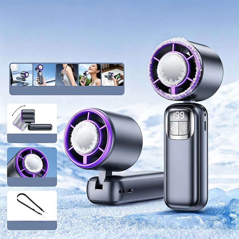 Neues 5-in-1-Kühlgerät 2026 – Handventilator mit Halbleiter-Kühlfunktion – Kühlplatte, 199 Windgeschwindigkeitsstufen, 5-in-1-Funktion und 72 Stunden Akkulaufzeit ❄️🌀