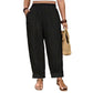 👖 50% RABATT! 🌾 Damen Leinen-Optik Freizeithose – Elastischer Bund, lockerer Schnitt & Taschen – Super bequem für Alltag, Reisen oder warme Tage – stilvoll & leicht 🤍✨