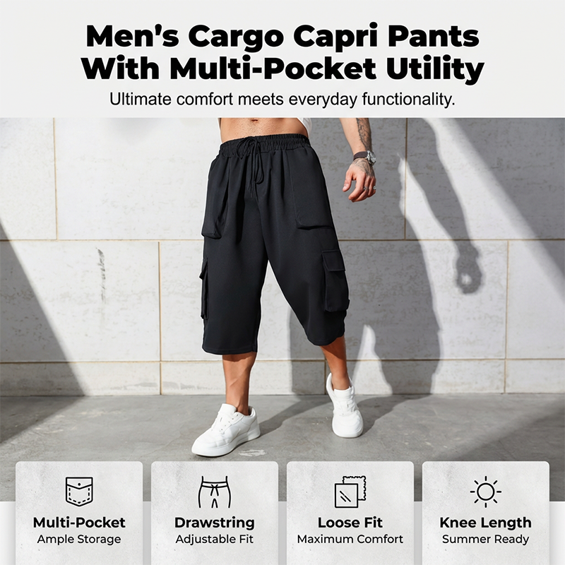 🩳 Robustes Outdoor-Cargohose – schnelltrocknend, atmungsaktiv & mit verstellbarem Bund, ideal für Wandern, Angeln & Camping