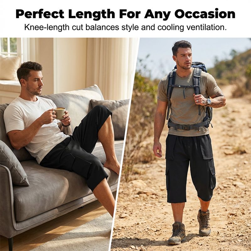 🩳 Robustes Outdoor-Cargohose – schnelltrocknend, atmungsaktiv & mit verstellbarem Bund, ideal für Wandern, Angeln & Camping