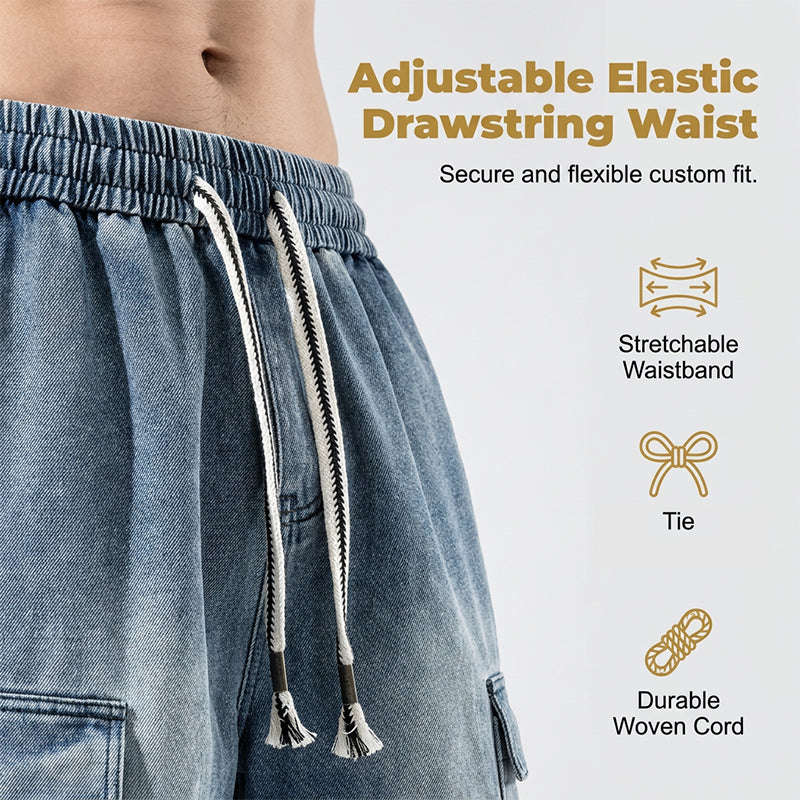 👖 50 % RABATT! 🏙️ Lose sitzende Denim-Cargo-Shorts für Herren – High-Street-Style & verstellbare Passform 🛹