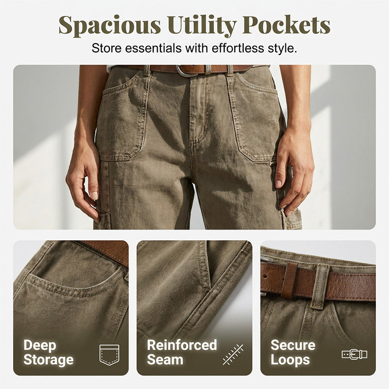 👖 Lässige Cargo-Caprihosen für Damen – bequeme 3/4-Hosen mit vielen Taschen, perfekt für Alltag, Reisen & Sommer ☀️