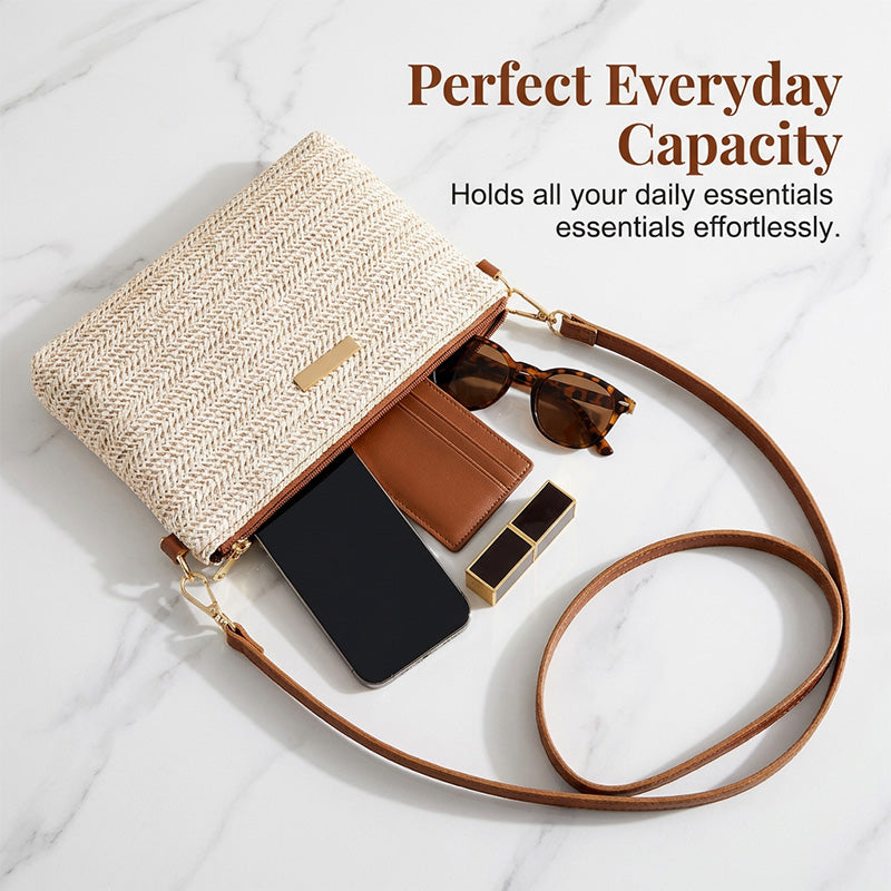 📢📢 50 % RABATT !! ⏰ Moderne Stroh- & Basttasche 2026 – schlichte Handtasche als Shopper & Clutch, ideal für Sommer, Strand & Urlaub ☀️