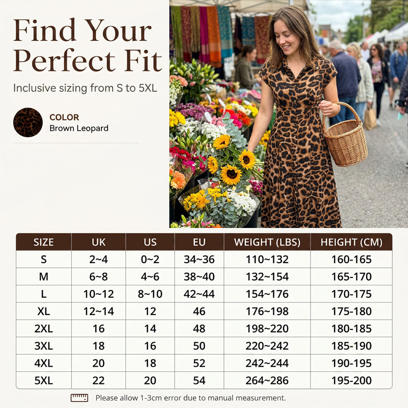 👗🐆 55% RABATT! Elegantes Damen-Kleid mit Leopardenprint & Reverskragen – Stilvoll, figurbetont & perfekt für Büro, Dinner & besondere Anlässe ✨