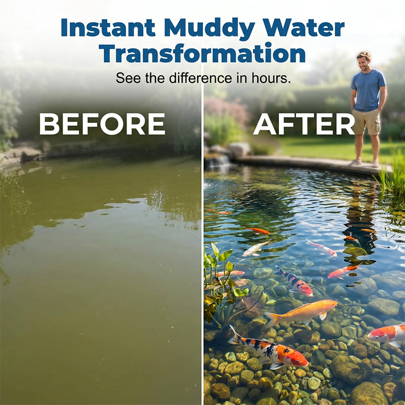 🌊🔄 50% RABATT! Schnell wirkendes, klärendes Süßwasserpulver – Bindet Trübstoffe & Algen – Für klares, gesundes Aquarien- & Gartenteichwasser ✨