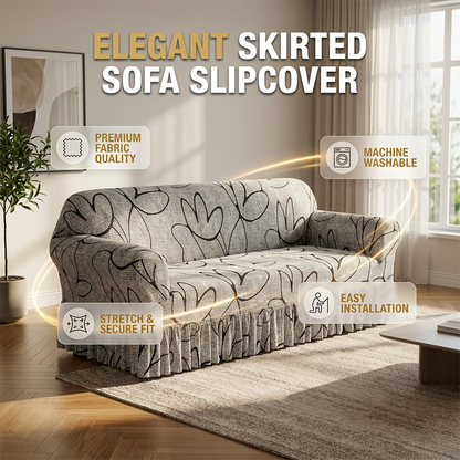 🔥 Nur für kurze Zeit: 50% Rabatt 🛋️ Elastischer Sofabezug mit Volant – Bedruckter, rutschfester Schutzbezug gegen Schmutz und Flecken