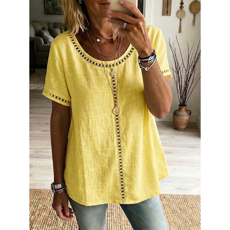 👚50% RABATT JETZT HALBER PREIS🌼🔥 Lässiges Boho-Ausschnitt-Oberteil für Damen ☁️