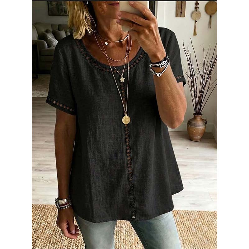 👚50% RABATT JETZT HALBER PREIS🌼🔥 Lässiges Boho-Ausschnitt-Oberteil für Damen ☁️