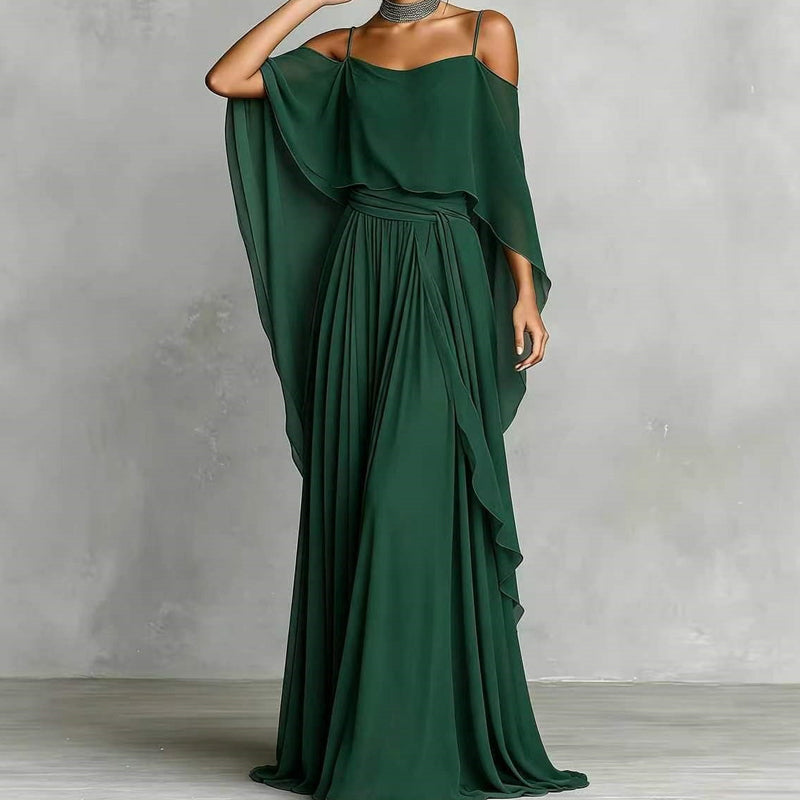 👗 ZEITLICH BEGRENZT 50% RABATT! 💥 Damen Elegantes Off-Shoulder Maxi-Kleid – Schulterfreies Design, tailliert, Spaghettiträger ✨