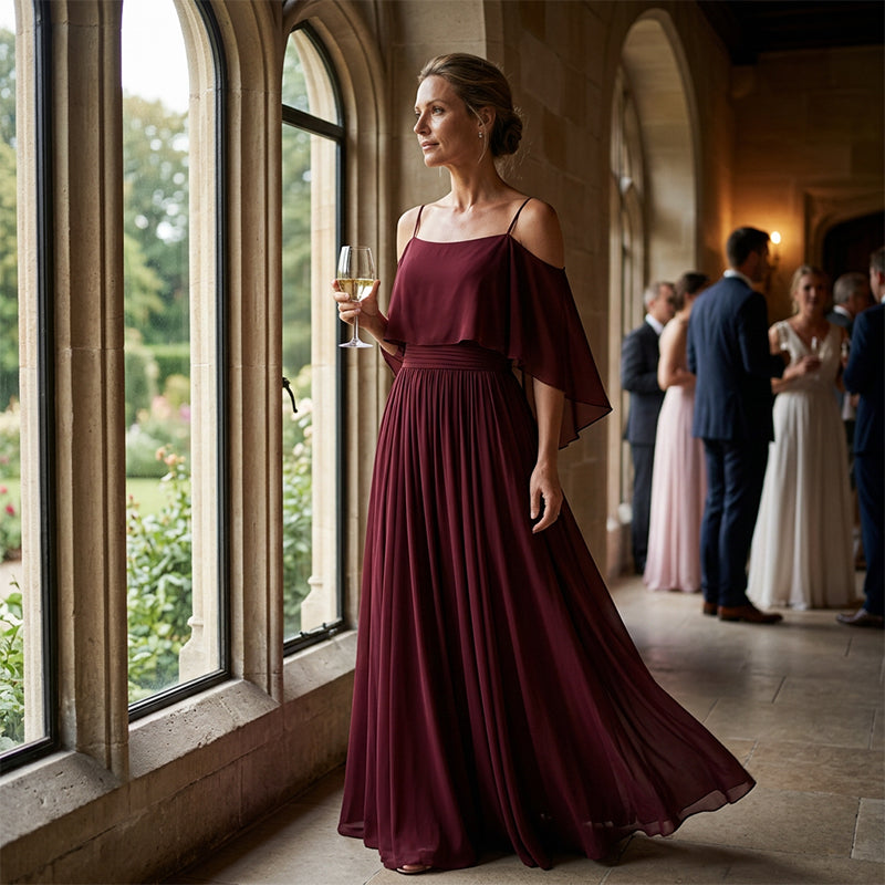 👗 ZEITLICH BEGRENZT 50% RABATT! 💥 Damen Elegantes Off-Shoulder Maxi-Kleid – Schulterfreies Design, tailliert, Spaghettiträger ✨