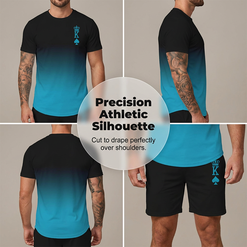 ☀️ Herren 3D-Farbverlauf T-Shirt & Shorts Set – Lässiges Sommer 2-teiliges Outfit | Jetzt im Sommerausverkauf 🔥