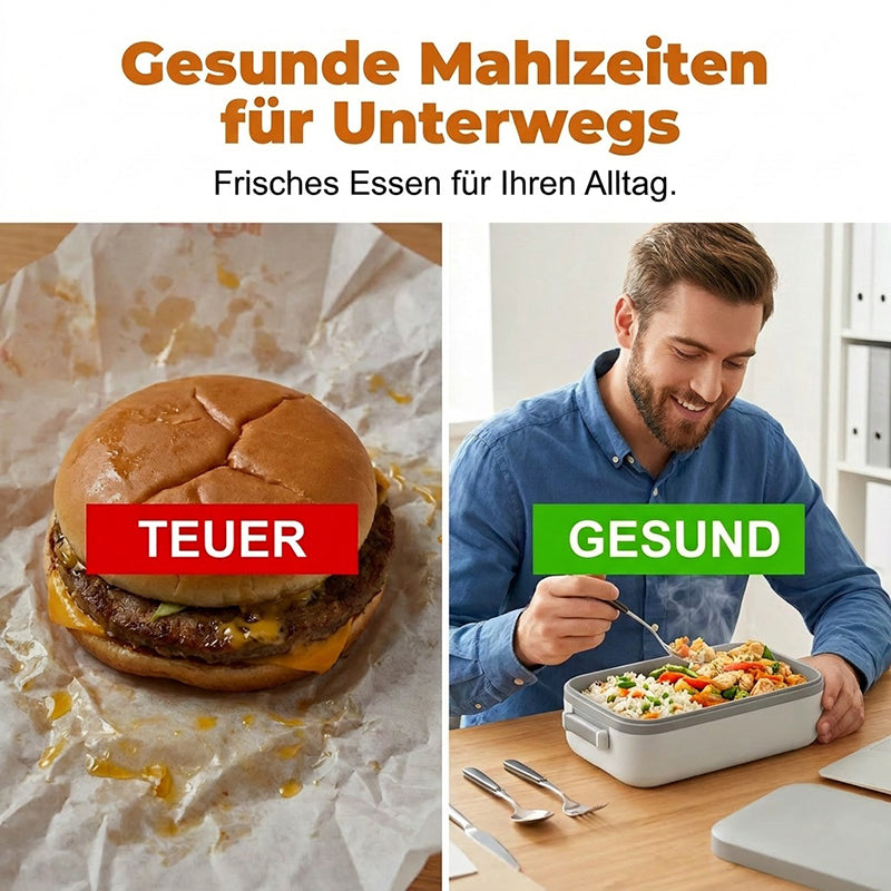 🍱 50% RABATT! 🔥 Tragbare elektrische Lunchbox mit Selbstheizung – Warmes Essen überall – Perfekt für Büro, Baustelle oder Reisen – kompakt & leise 🔋✨