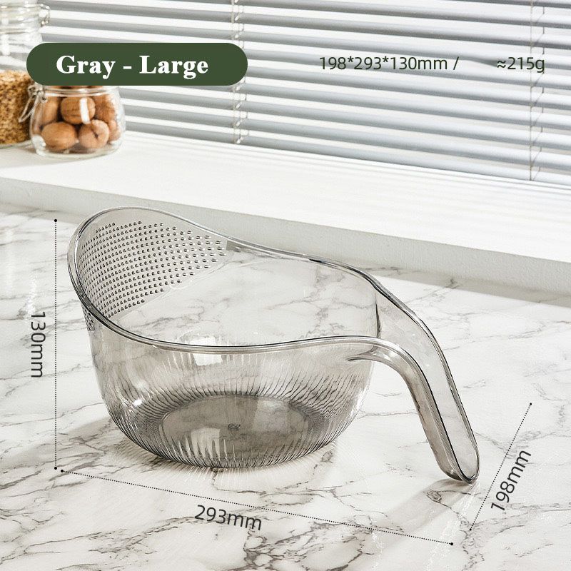 🍚💧 Reisspüle mit integriertem Abtropfsieb – rutschfester Boden, stabiler Griff & feine Löcher für perfekte Wasserabfuhr, ideal für Hülsenfrüchte, Obst & Gemüse