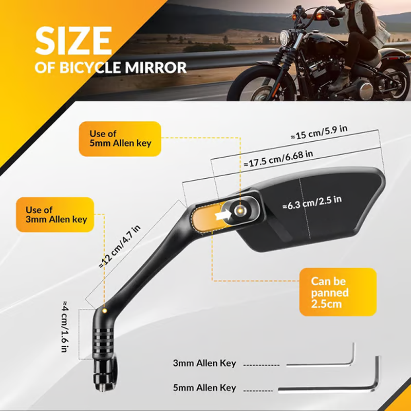 🚲🛡️ 50% RABATT! Weitwinkel-Rückspiegel mit bruchsicherem Spiegelglas – Vibrationsarme Halterung & einfache Montage ohne Werkzeug – Geeignet für die meisten Lenker (16–31,8 mm) ✨