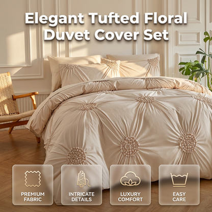 【🔥Nur für kurze Zeit: 50 % sparen!】Elegantes 3-teiliges Pinch-Pleat-Bettwäsche-Set – luxuriöse Textur, weiches Mikrofaser-Material, in vielen Farben & Größen