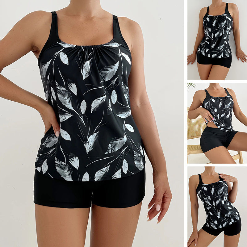 👙50% RABATT!🌊Zweiteiliges Damen-Tankini-Set mit Print – Figurumschmeichelnd & schnell trocknend – Perfekt für Strand, Pool oder heiße Sommertage – bequemer Badespaß mit Stil☀️✨
