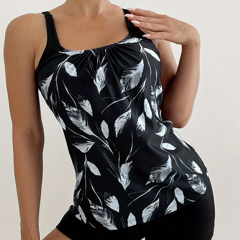 👙50% RABATT!🌊Zweiteiliges Damen-Tankini-Set mit Print – Figurumschmeichelnd & schnell trocknend – Perfekt für Strand, Pool oder heiße Sommertage – bequemer Badespaß mit Stil☀️✨