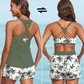 🏖️ Sommer-Sale 60% Rabatt 🏝️👙3-teiliges Badeset – Tankini Top, Neckholder Bikini & Palmenprint Badeshorts, figurfreundlich für Strand & Pool🏊