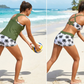 🏖️ Sommer-Sale 60% Rabatt 🏝️👙3-teiliges Badeset – Tankini Top, Neckholder Bikini & Palmenprint Badeshorts, figurfreundlich für Strand & Pool🏊