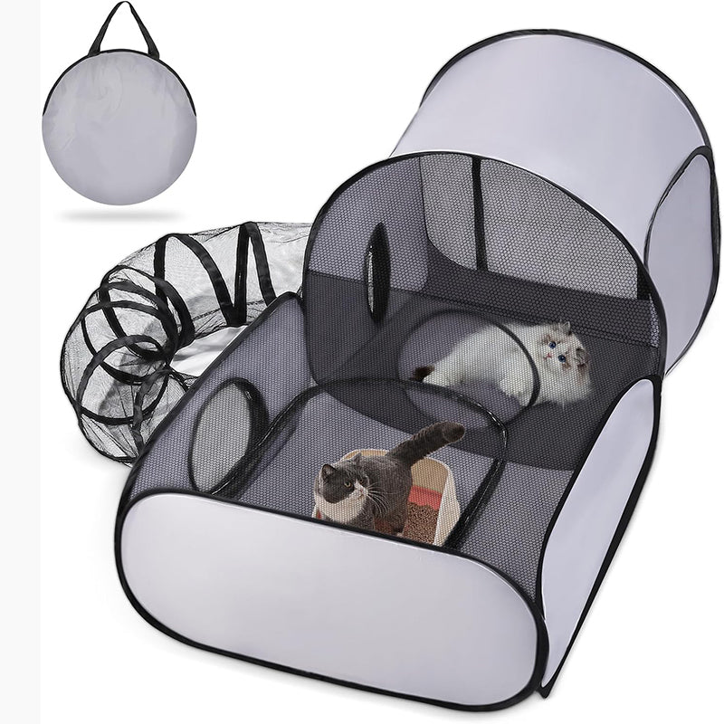 🐱 50% RABATT! 🏠 Vielseitiges Katzenhaus mit Zaun – Atmungsaktiv, waschbar & faltbar – Perfekt als Rückzugsort, Spielbereich oder Wurfkiste – gemütlich & praktisch 🐾✨