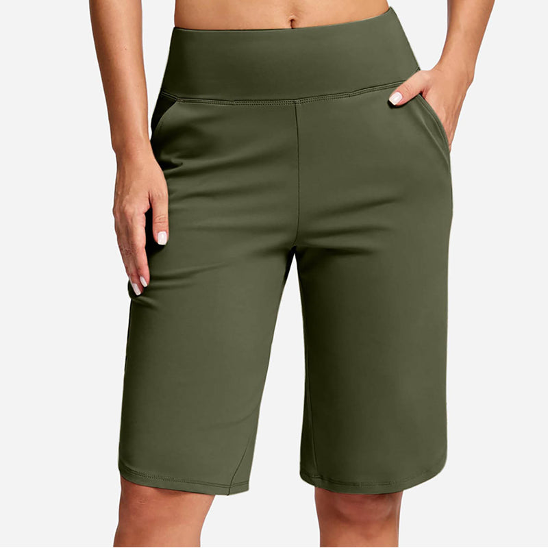 👖 LETZTER TAG SONDERVERKAUF 50% RABATT! Hochtaillierte Damen Yoga-Shorts mit Seitentaschen – 8 Farben, elastisch & bequem für Sport und Alltag