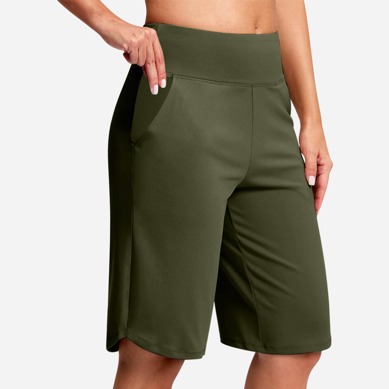 👖 LETZTER TAG SONDERVERKAUF 50% RABATT! Hochtaillierte Damen Yoga-Shorts mit Seitentaschen – 8 Farben, elastisch & bequem für Sport und Alltag