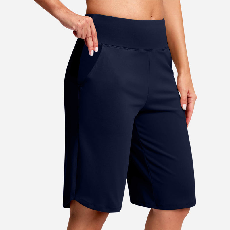 👖 LETZTER TAG SONDERVERKAUF 50% RABATT! Hochtaillierte Damen Yoga-Shorts mit Seitentaschen – 8 Farben, elastisch & bequem für Sport und Alltag