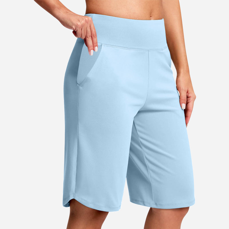 👖 LETZTER TAG SONDERVERKAUF 50% RABATT! Hochtaillierte Damen Yoga-Shorts mit Seitentaschen – 8 Farben, elastisch & bequem für Sport und Alltag