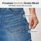 Bermuda-Jeansshorts für Damen mit mittlerer Leibhöhe und Taschen