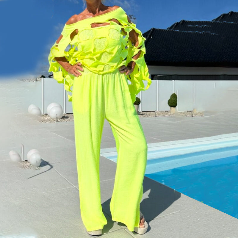 🔥 Set aus Cutout-Top und Bandeau-Jumpsuit – Herzzerreißend und sexy 👗