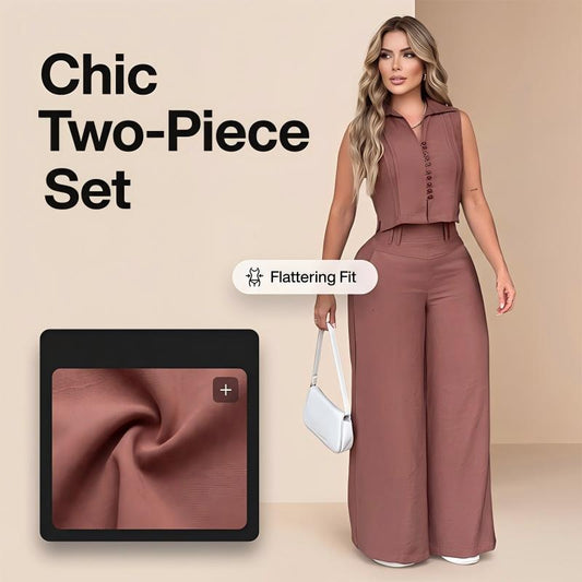 ✨ Damen Ärmellos Top & Weithose 2-teiliges Set | Sommermode im Angebot 🌸